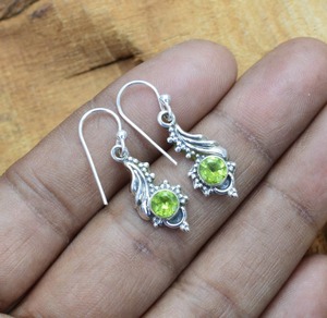 ต่างหูเงินทำด้วยมือสไตล์ Boho เครื่องประดับ925เงินสเตอร์ลิงต่างหูเพอริดอตเครื่องประดับสำหรับผู้หญิงของขวัญ - Product Image 2