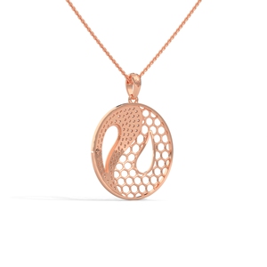 Ensemble élégant de pendentifs en or rose 18 carats avec diamants de laboratoire Style classique exquis Fiançailles Anniversaire de mariage Pendentifs fins Charmes - Product Image 3