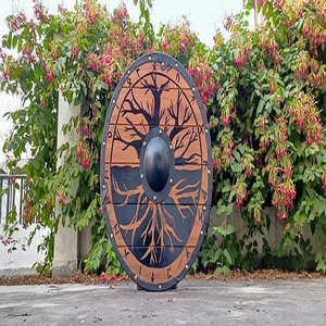 Yggdrasil Viking Norse ตำนานต้นไม้แห่งชีวิต,โล่คอสเพลย์ไม้สมัยกลางโล่ไม้ - Product Image 2