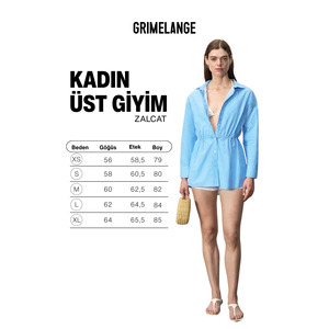 Vestido Camisero Corto con Cordones en la Cintura y Detalle de Rayas, 100% Algodón Orgánico para Mujer, Marca GRIMELANGE ZALCAT - Product Image 5