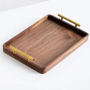 Bandeja de Servir de Madera con Diseño Impreso y Recubrimiento de Esmalte, con Asas, para Desayuno, Café, Bocadillos, Fiestas, Decoración del Hogar, Ramadán, Bodas - Product Image 6