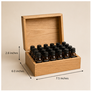 Boîte de rangement pour huiles essentielles en bois avec couvercle, design minimaliste rectangulaire, couvercle à charnières - Product Image 4