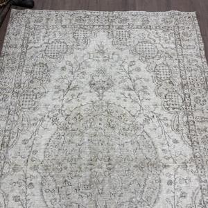 Alfombra Turca Vintage, Alfombra Grande de 5.3x8.7 pies, Alfombra Gris Abstracta - Product Image 4