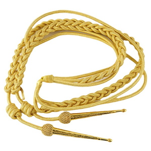 Aiguillette tactique en lingots en gros, cordon d'épaule uniforme de qualité supérieure pour accessoires d'uniformes tactiques, couleur dorée - Product Image 3