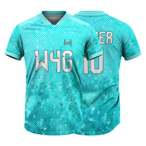 Uniforme de fútbol con cuello levantado de 100% poliéster al por mayor, camisetas de fútbol hechas a medida, logotipo individual, impresión frontal para deportes de Club - Product Image 1