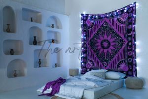 Indian Traditional Ombre Bohemian <b>Bedspread</b> Modern Mandala Hippie <b>Floral</b> Wall Hanging Cotton Tapestry Printed for Bedroom Decor - Product Image 6