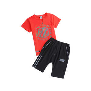 Ensemble de vêtements d'hiver graphiques 2 pièces pour garçons R-167 rouge pour bébés garçons vêtements pour enfants saison - Product Image 1