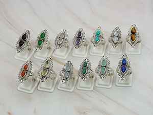 แหวนอัญมณีธรรมชาติแท้หลายแบบ925สเตอร์ลิงทำด้วยมือแหวนเครื่องประดับปรับแต่งได้ตามต้องการ - Product Image 6