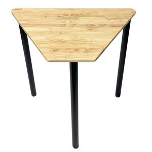 Rubber Wood <b>Mini</b> Trapezoidal Table with Round Iron Legs Lego-Style HBLG037-Minimalist Design - Product Image 2