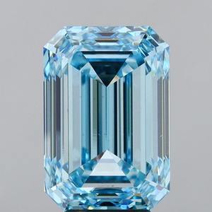 6.01ct Fancy Blue VS1 Lab Grown Esmeralda Corte Diamante Esmeralda Forma - Product Image 2