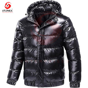 Winter Streetwear <b>Jacket</b> <b>Men</b> Women Thickened Stand Collar Hooded Windproof <b>Canvas</b> Zipper Closure Waterproof Puffer - Product Image 6