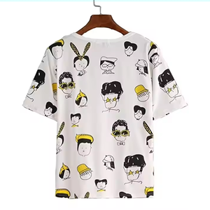T-shirt en coton pour femme T-shirt à manches courtes pour femme T-shirt à col rond en coton Coupe classique à manches courtes pour femme - Product Image 2