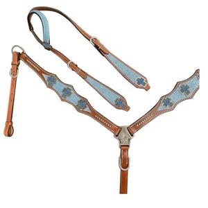 Conjunto de cabeza de cuero de vaca 100% ligero de la mejor calidad, cuello de pecho, productos de caballos de gran venta del fabricante indio - Product Image 1