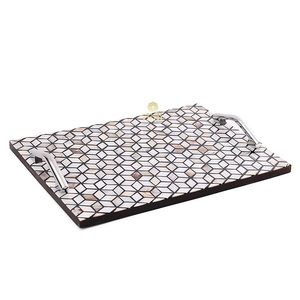 Meilleure qualité fait à la main vadrouille os incrustation résine acrylique 12x9 pouces ovale lave-vaisselle Deluxe plateau de service décoratif de service - Product Image 1