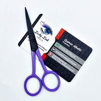 Kit d'extension de cheveux Lucky Lash Tools de haute qualité, noir mat, violet foncé, étiquette personnalisée, ciseaux en acier inoxydable de qualité chirurgicale