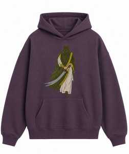 เสื้อฮู้ดโอเวอร์ไซส์ลายกราฟิกนักรบสำหรับทุกเพศ – เสื้อฮู้ดคลาสสิกโอเวอร์ไซส์ผ้าฝ้ายฟลีซพรีเมียมสำหรับทุกเพศ - Product Image 4