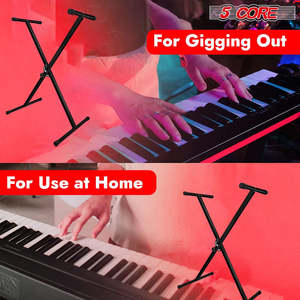 Support de clavier 5 cœurs en forme de X, réglable en hauteur, pliable et portable pour claviers et contrôleurs DJ - Product Image 2