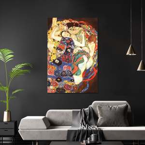 Affiche de style moderne Gustav Klimt, la Vierge sur toile avec cadre noir - Product Image 2