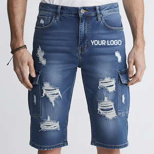 Jean pour homme en denim 100% coton, de haute qualité, vert clair délavé, vintage, style streetwear, coupe ajustée, patchwork personnalisé, broderie 3D - Product Image 4