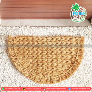 SEARCH CALIENTE Alfombrilla de fibra de coco trenzada de media luna ecológica Una adición funcional a cualquier entorno doméstico - Product Image 4