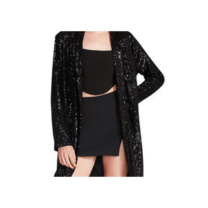 Giacca Bomber Reversibile in Raso da Donna Steve Madden, Modello Show Stopper con Paillettes, Imbottita, per Autunno/Inverno, con Applicazioni, Nera - Product Image 2
