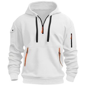 Pull à capuche surdimensionné à la mode pour hommes avec manches longues et fermeture éclair Logo personnalisé respirant 100% coton pour la mode hivernale - Product Image 4