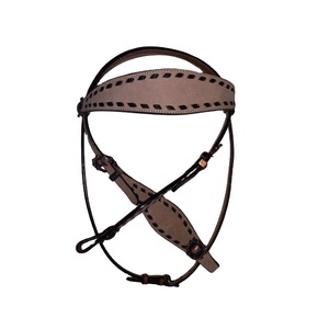 งานปักหนังวัว100% คุณภาพสูงทำด้วยมือ headstall แบบตะวันตกผลิตภัณฑ์จากผู้ผลิตขายส่ง - Product Image 1