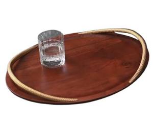 Plateau de service de luxe en acier inoxydable écologique avec poignées en forme de serpent doré, plateau de service de designer haut de gamme à un niveau pour une utilisation sur le bureau - Product Image 6