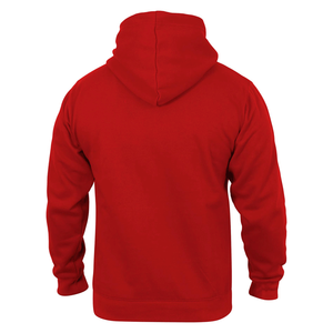 Sudadera con capucha de invierno de diseño personalizado para hombre, sudadera de lana de algodón transpirable gruesa, patrón sólido, Color rojo - Product Image 2