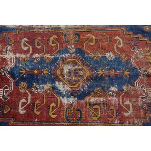 พรมขนสัตว์ตุรกีวินเทจคลาสสิกพื้นที่ขนาดใหญ่รูปสี่เหลี่ยมผืนผ้า7.8ft 3.5 x สีส้มสีน้ำเงินเย็บปะติดปะต่อกันสำหรับห้องโถงห้องนั่งเล่น - Product Image 5