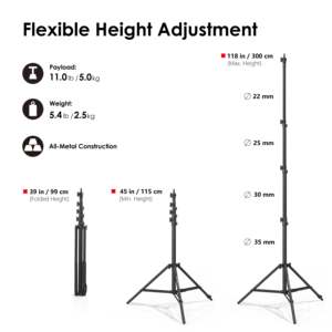 LT30 Black Light Stand Corner Version-Aluminium - Product Image 4