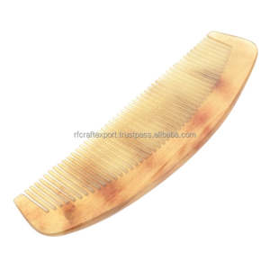 Peine de cuerno de búfalo pulido personalizado, peine de pelo Antiestático de dientes finos con mango de madera, uso profesional de salón para uso doméstico, artículos de arte de cuerno - Product Image 6