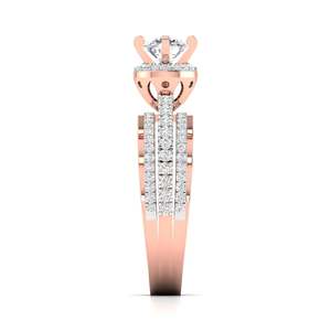 Anillo de compromiso con diamante de corte halo redondo de 1.25 ct, color F, claridad VS, diamante cultivado en laboratorio en oro de 14 quilates para regalo de aniversario nupcial. - Product Image 5