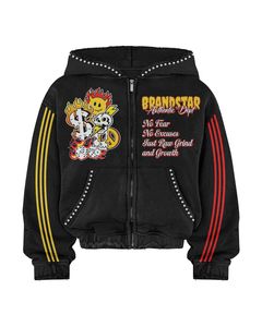 Sweats à capuche surdimensionnés personnalisés de haute qualité pour hommes, sweats à capuche à fermeture éclair délavés à l'acide, sweats à capuche imprimés à l'écran, sweats à capuche avec strass - Product Image 5