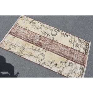 Clásico Beige marrón 2,2x3,9 pies hecho a mano Piel de lana alfombra turca Rectangular diseño de retazos para sala de estar dormitorio pasillo látex - Product Image 4