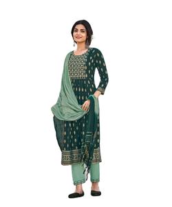 เรยอนดูฮัตตาหนัก14กก. ลายสีทองเสื้อผ้าสไตล์อินเดียและปากีสถาน - Product Image 1