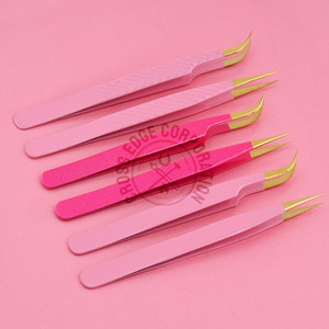 Top Rated Fiber Tip Eyelash Extension Tweezer Moon Curved Classic Fine X Volume <b>Precision</b> Lash Application <b>Tool</b> - Product Image 1