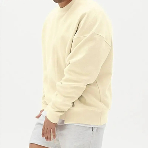Custom Drop Shoulders Men's <b>Sweatshirts</b> <b>Plain</b> Color Breathable Heavyweight Oversize High Quality 100%Cotton Stylish <b>Sweatshirts</b> - Product Image 6