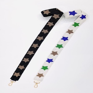 Customised Latest Design <b>Beaded</b> Purse Strap Bag Strap Handmade with Star Embroidery Exclusive Star Pattern - Product Image 1