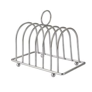 Support de pain en acier inoxydable argenté pour morceaux de pain Accessoires de cuisine Rangement et organisation pour la maison Porte-toasts - Product Image 4