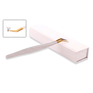 High Accuracy Color White and 1 Piece <b>Box</b> Eyelash Extension Tweezers Private Label for <b>Makeup</b> tools Sharp Tip - Product Image 2