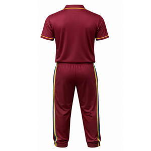 Uniforme de Cricket Marrón al por Mayor para Hombre, Conjunto de Jersey y Pantalón de Cricket Sublimado Transpirable en Marrón y Cian, Ropa Profesional para Equipos - Product Image 2