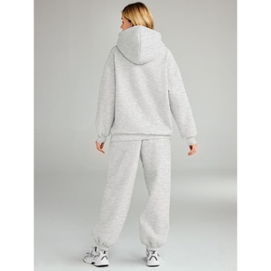 Nuevo diseño 2025 Unisex logotipo personalizado algodón entrenamiento Jogger conjunto de gran tamaño liso negro polar chándal invierno mujer chándal - Product Image 5