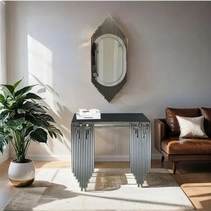 Mesa Consola con Tapa de Madera, Marco Metálico Grande y Pequeño, Única y Elegante, Plegable y Hermosa - Product Image 2