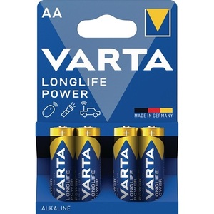แบตเตอรี่ VARTA Longlife Power 1.5V AA-AM3-Mignon 2950mAh LR6 4906 แพ็ค 4 ก้อน แบบแผง - Product Image 1