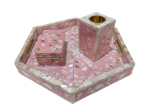 Ensemble de brûleurs d'encens en bois traditionnel Brûleur électrique arabe Bakhoor avec incrustation d'os floral pour une utilisation intérieure Ramadan Gifts Pvt Ltd - Product Image 4