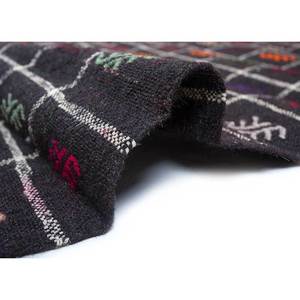 พรมขนสัตว์ถักมือลายเรขาคณิต Nuray สีเทาและสีดำ ทอแบบเรียบ สำหรับห้องนั่งเล่น พรมรูปสี่เหลี่ยมผืนผ้าลายทางสำหรับห้องโถง วัสดุวิสโคส - Product Image 5