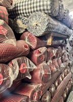 Tissu en sergé de polycoton écologique en gros, tissé uni, teint en fil, motif Grateful Dead, stock le plus important, tissu chinois