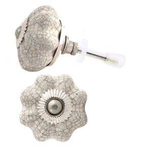 Perilla y tiradores de cerámica de melón craquelado blanco para armarios, tocadores, baños, sala de estar al aire libre, hoteles para uso en la cocina - Product Image 2