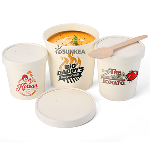 Tasses à soupe en papier pour soupe chaude et aigre Récipients alimentaires jetables - Product Image 2